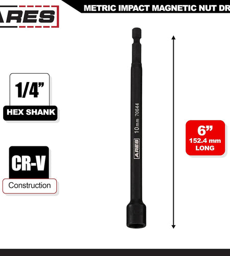 70651-1/4-Inch Magnetic Impact Nut Driver - Impact Grade Nut Setter with Industrial Strength Magnet