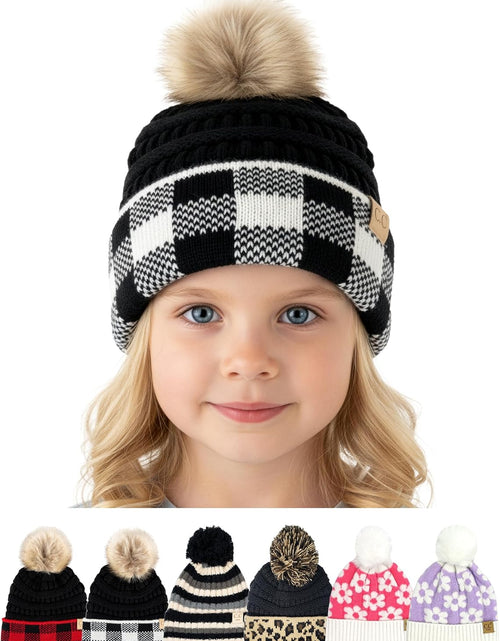 Load image into Gallery viewer, Kids Beanie Baby Toddler Cable Knit Children’S Pom Winter Hat

