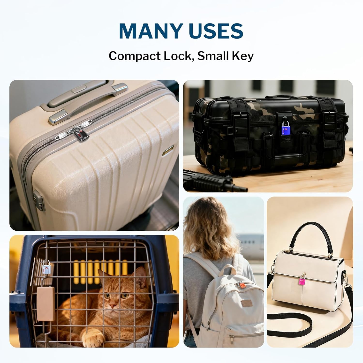 Orange 4 Pack TSA Approved Luggage Locks Ultra-Secure Dimple Key Travel Locks with Zinc Alloy Body