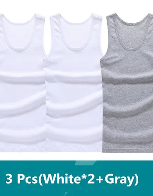 Load image into Gallery viewer, 3Pcs/Lot Man'S 100% Cotton Solid Seamless Underwear Brand Clothing Mens Sleeveless Tank Vest Comfortable Undershirt Undershirts
