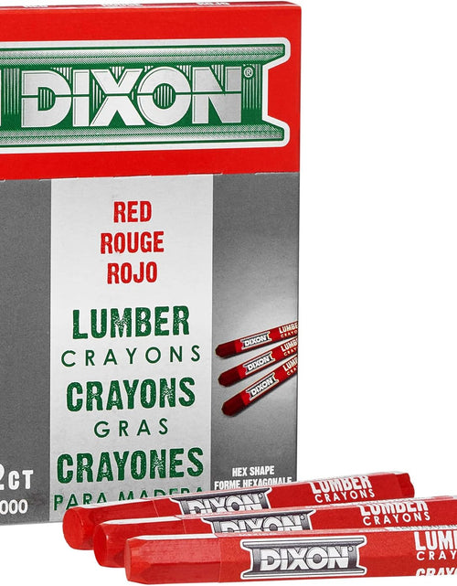 Load image into Gallery viewer, Industrial Lumber Marking Crayons, 4.5" X 1/2" Hex, Red, 12-Pack (52000)
