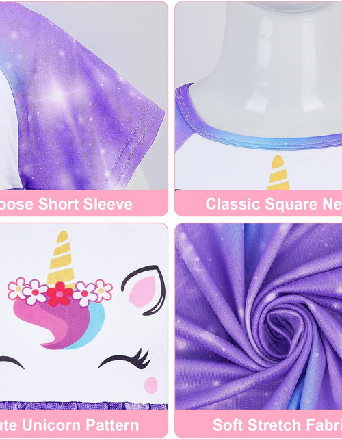 Load image into Gallery viewer, Doll and Girl Matching Nightgown Unicorn Outfit Pajamas Night Dress for Girls and 18" Dolls Clothes
