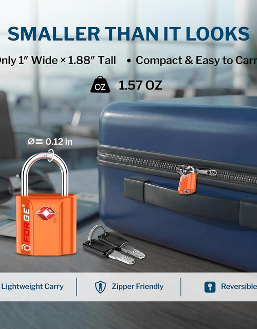 Load image into Gallery viewer, Orange 4 Pack TSA Approved Luggage Locks Ultra-Secure Dimple Key Travel Locks with Zinc Alloy Body
