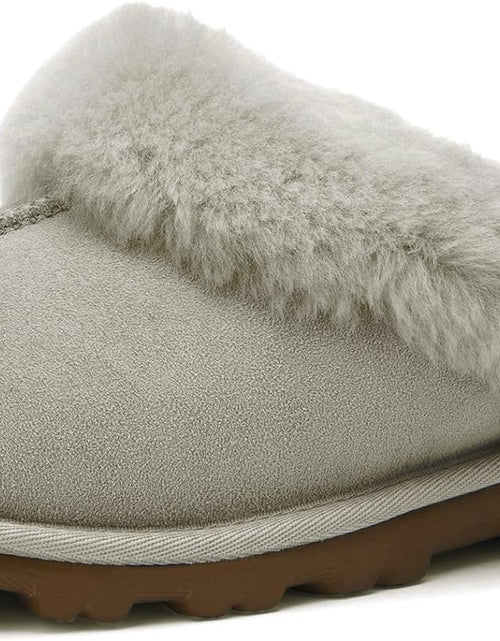 Load image into Gallery viewer, Genuine Australian Sheepskin Women Slippers, Water-Resistant Warm and Fluffy Outdoor House Slippers for Women
