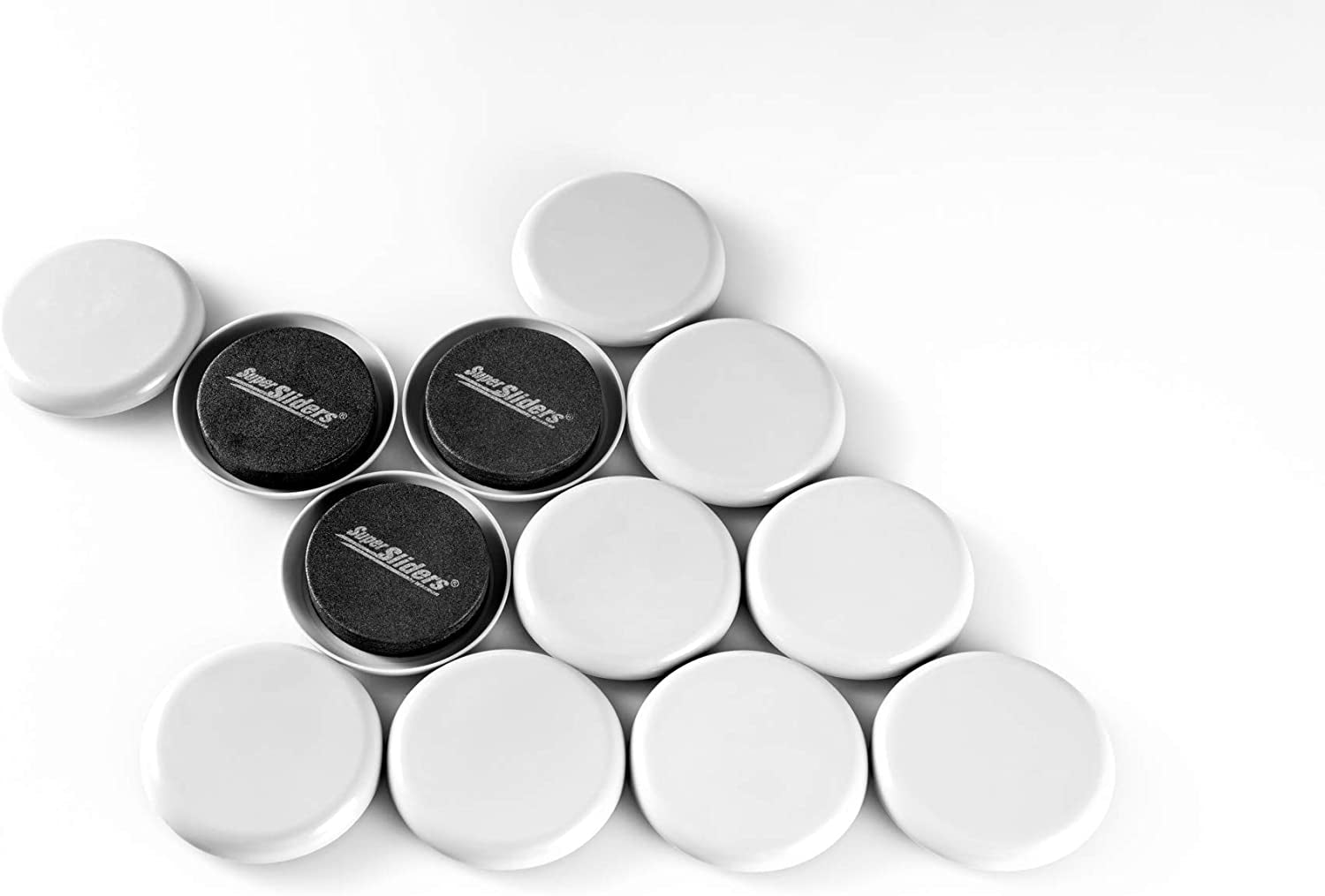 2 1/2" round Reusable Furniture Sliders for Carpet - Effortless Moving and Surface Protection, Gray (8 Pack)