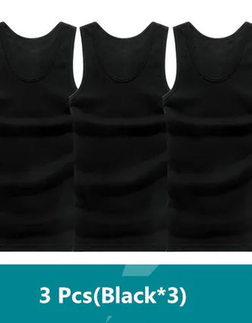 Load image into Gallery viewer, 3Pcs/Lot Man'S 100% Cotton Solid Seamless Underwear Brand Clothing Mens Sleeveless Tank Vest Comfortable Undershirt Undershirts
