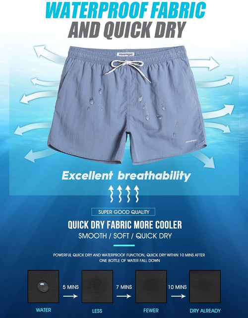 Load image into Gallery viewer, Mens Swim Trunks 5" with Mesh Lining Quick Dry Bathing Suits for Men Swim Shorts Swimwear
