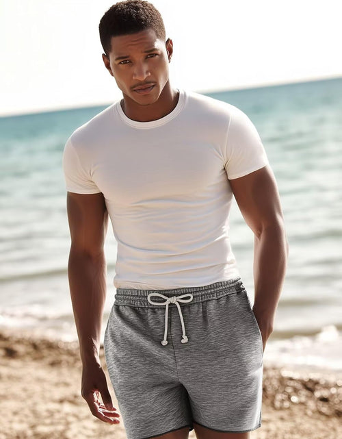 Load image into Gallery viewer, Mens Lounge Shorts Knit Terry Cloth Drawstring Athletic Sweat Shorts with Pockets 6 Inch
