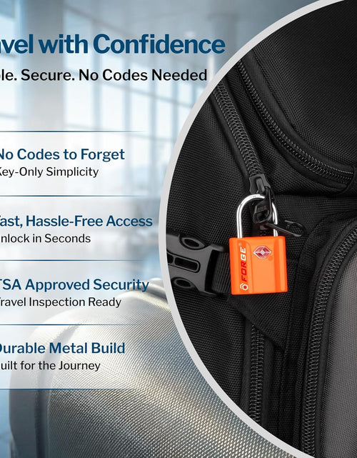 Load image into Gallery viewer, Orange 4 Pack TSA Approved Luggage Locks Ultra-Secure Dimple Key Travel Locks with Zinc Alloy Body
