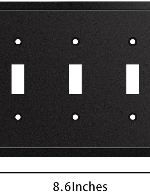 Load image into Gallery viewer, Modern Edge Decorative Wall Plate Switch Plate Outlet Cover, Durable Solid Zinc Alloy (Triple Toggle/Single Decorator, Matte Black)
