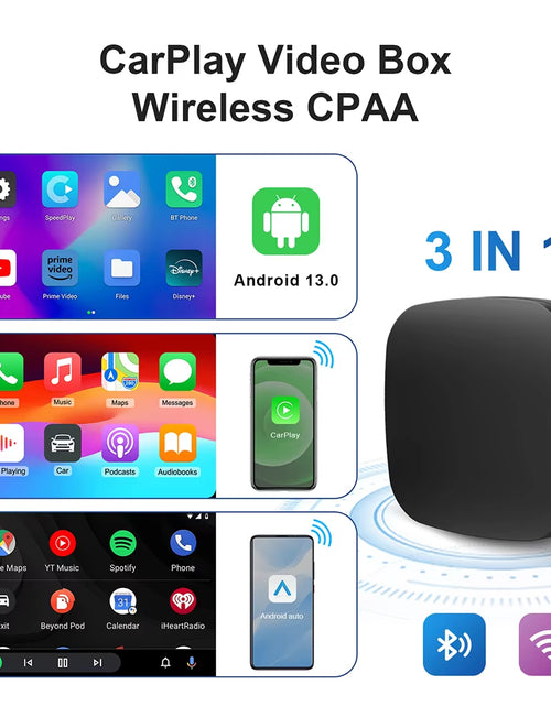 Load image into Gallery viewer, Android 13 Carplay Ai Box Wireless Android Auto Smart TV Box Car Intelligent System WIFI Support Netflix Youtube FOTA Upgrade
